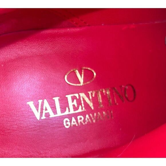 Authentic VALENTINO GARAVANI Suede Burgundy V Logo Ankle Boots Size EU37 - Picture 9 of 12
